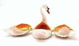 Big Swan Trinket Box with Blue & Pink Enamel with Austrian Crystals