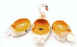 Big Swan Trinket Box with Blue & Pink Enamel with Austrian Crystals