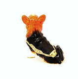 Corgi Dog Trinket Box. Hand Painted Enamel with Austrian Crystals