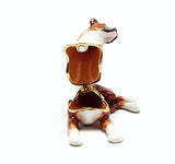 Sitting Boxer Dog Trinket Box Made with Austrian Crystals
