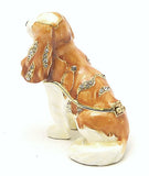 King Charles Dog Trinket Box. Hand Painted Brown Black Enamel Austrian Crystals