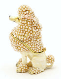 Poodle Delight Trinket Box. Hand Set Faux Pearls