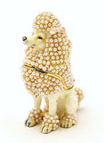 Poodle Delight Trinket Box. Hand Set Faux Pearls