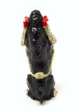 Poodle Trinket Box with Hand Set Austrian Crystals & Enamel