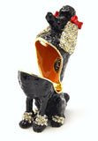 Poodle Trinket Box with Hand Set Austrian Crystals & Enamel