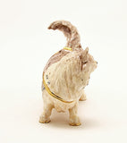 Beautiful Cat Trinket Box Made with Austrian Crystals & Enamel