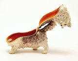 Beautiful Cat Trinket Box Made with Austrian Crystals & Enamel