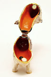 Beautiful Cat Trinket Box Made with Austrian Crystals & Enamel