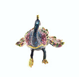 Bejeweled Peacock Trinket Box Made with Austrian Crystals & Enamel