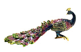 Bejeweled Peacock Trinket Box Made with Austrian Crystals & Enamel