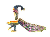 Bejeweled Peacock Trinket Box Made with Austrian Crystals & Enamel