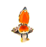 Bejeweled Peacock Trinket Box Made with Austrian Crystals & Enamel