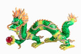 Large Chinese Dragon Trinket Box. Handmade with Austrian Crystals & Enamel