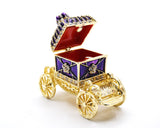 Jeweled Stagecoach Trinket Box Made with Enamel & Austrian Crystals