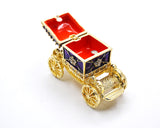Jeweled Stagecoach Trinket Box Made with Enamel & Austrian Crystals