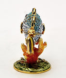 Clown Fish on Coral Branch Trinket Box. Hand Set Austrian Crystals
