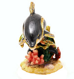 Dolphin With Tortoise Trinket Box, Hand Crafted with Austrian Crystals