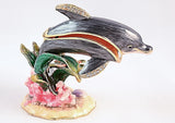 Dolphin With Tortoise Trinket Box, Hand Crafted with Austrian Crystals