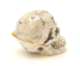 Skull Trinket Box with Jeweled Eyes. Handmade with Austrian Crystals