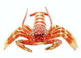 Lobster Trinket Box. Orange Enamel with Austrian Crystals