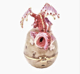 Dragon On Skull Trinket Box. Hand Detailed with Austrian Crystals