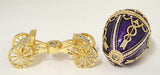 Bejeweled Egg Trinket Box on Carriage with Austrian Crystals