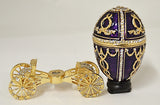 Bejeweled Egg Trinket Box on Carriage with Austrian Crystals
