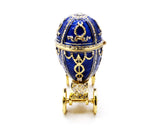 Bejeweled Egg Trinket Box on Carriage with Austrian Crystals