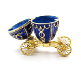 Bejeweled Egg Trinket Box on Carriage with Austrian Crystals