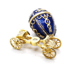 Bejeweled Egg Trinket Box on Carriage with Austrian Crystals
