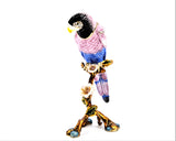 Beautiful Parrot on Branch Trinket Box Made with Austrian Crystals & Enamel