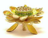 Sunflower Trinket Box. Hand Crafted with Austrian Crystals