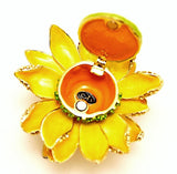 Sunflower Trinket Box. Hand Crafted with Austrian Crystals