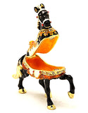 Decorated Running Horse Trinket Box. Eagle Head Saddle with Austrian Crystals