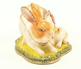 Rabbit and Baby Trinket Box. Colorful Enamel & Austrian Crystals