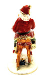 Santa Claus on Reindeer Trinket Box. Handmade with Austrian Crystals & Enamel
