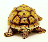Tortoise Trinket Box Made with Austrian Crystals