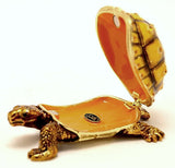 Tortoise Trinket Box Made with Austrian Crystals