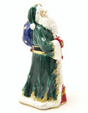 Jolly Santa Claus Trinket Box. Colorful Enamel Austrian Crystals