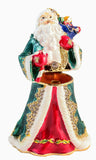 Jolly Santa Claus Trinket Box. Colorful Enamel Austrian Crystals