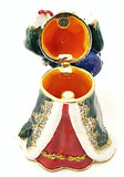 Jolly Santa Claus Trinket Box. Colorful Enamel Austrian Crystals