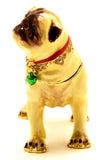 Pug Dog Trinket Box. Made with Austrian Crystals & Enamel