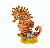 Sea Horse with Baby Trinket Box. Brown Enamel with Lot of Details