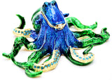 Octopus Trinket Box. Very Detailed with Austrian Crystals & Enamel