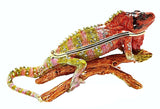 Branchside Iguana Trinket Box with Colorful Enamel & Austrian Crystals