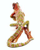 Branchside Iguana Trinket Box with Colorful Enamel & Austrian Crystals