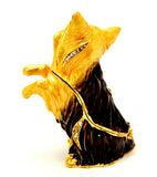 Yorkie Dog Standing Trinket Box. Very Detailed with Austrian Crystals