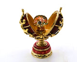 Decorative Egg Trinket Box with Flower Basket. Beautifully Made by Hand