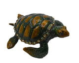 Jeweled Sea Turtle Trinket Box. Hand Crafted with Austrian Crystals & Enamel
