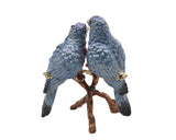 Bejeweled Lovebirds on Branch Trinket Box. Hand Painted Enamel & Austrian Crystals